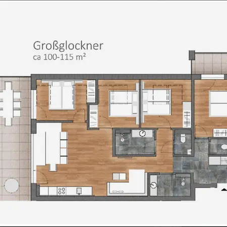 아파트 Large With Balcony Terrace, On Ski Slope *